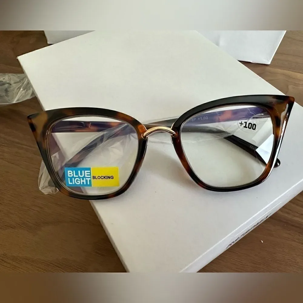 💼 Readers with Blue Light Protect.Tortoise Shell Frames Contemporary Cat Eye